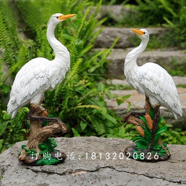 玻璃鋼白鷺雕塑，玻璃鋼仿真動(dòng)物 (2)
