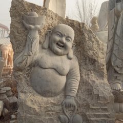 佛像石浮雕，青石彌勒佛石浮雕