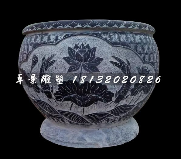 青石花盆，仿古石水盆(1)