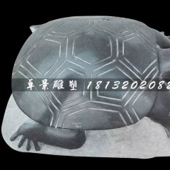 小烏龜石雕,黑石動物雕塑