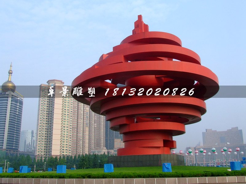 不銹鋼五月的風雕塑，廣場標志雕塑