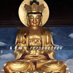 玻璃鋼地藏菩薩雕塑，貼金佛像雕塑