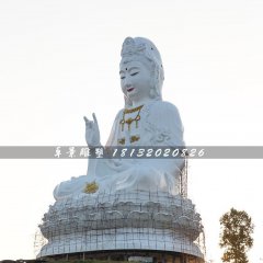 玻璃鋼坐式觀音雕塑，大型觀音雕塑