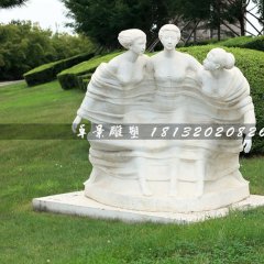 迎風少女石雕，公園景觀石雕