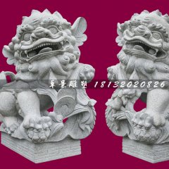 南獅石雕，大理石獻錢獅