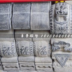 青石門墩，仿古抱鼓石雕塑