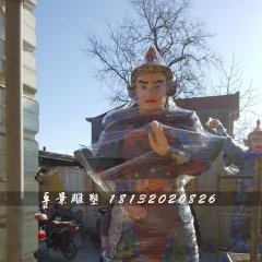 彩繪韋陀雕塑，玻璃鋼神仙雕塑