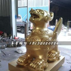 貔貅銅雕，招財貔貅銅雕