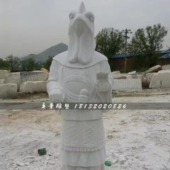 十二生肖石雕，漢白玉獸首人身石雕