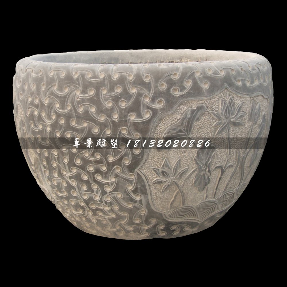 水缸石雕，青石水盆