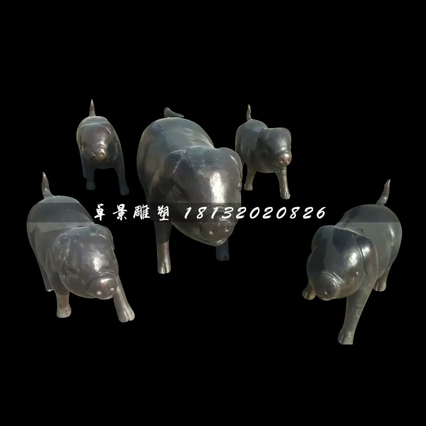 鑄銅的雕塑，小豬銅雕