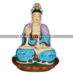 玻璃鋼手拿凈瓶觀音雕塑，玻璃鋼坐式觀音雕塑
