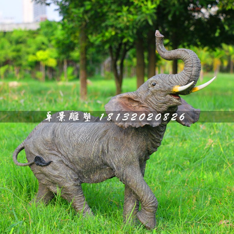 大象雕塑，玻璃鋼仿真大象