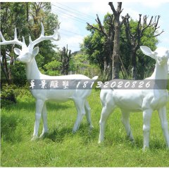 公園小鹿雕塑，玻璃鋼動物