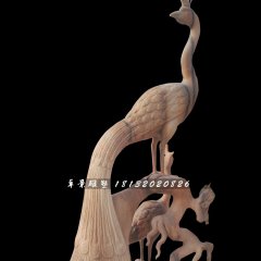 鳳凰石雕，晚霞紅神獸石雕