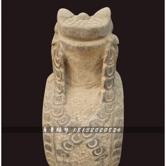 青石抱鼓石，金蟾門墩雕塑