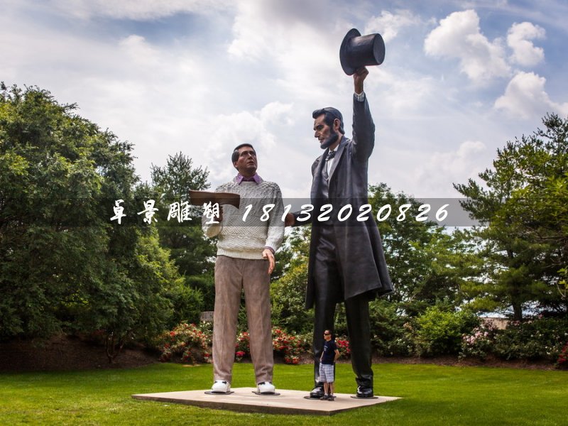 玻璃鋼西方人物雕塑，公園景觀雕塑