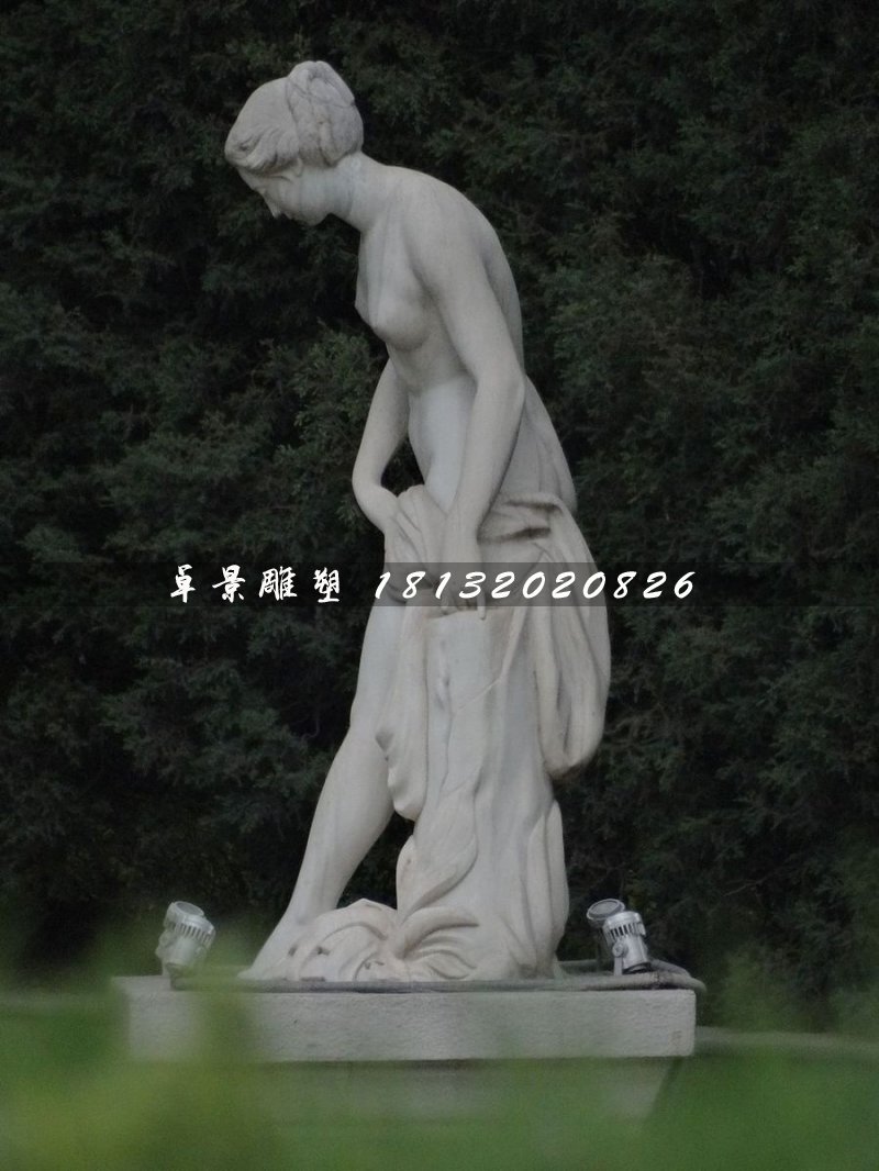 西方美女石雕，沐浴石雕 (3)