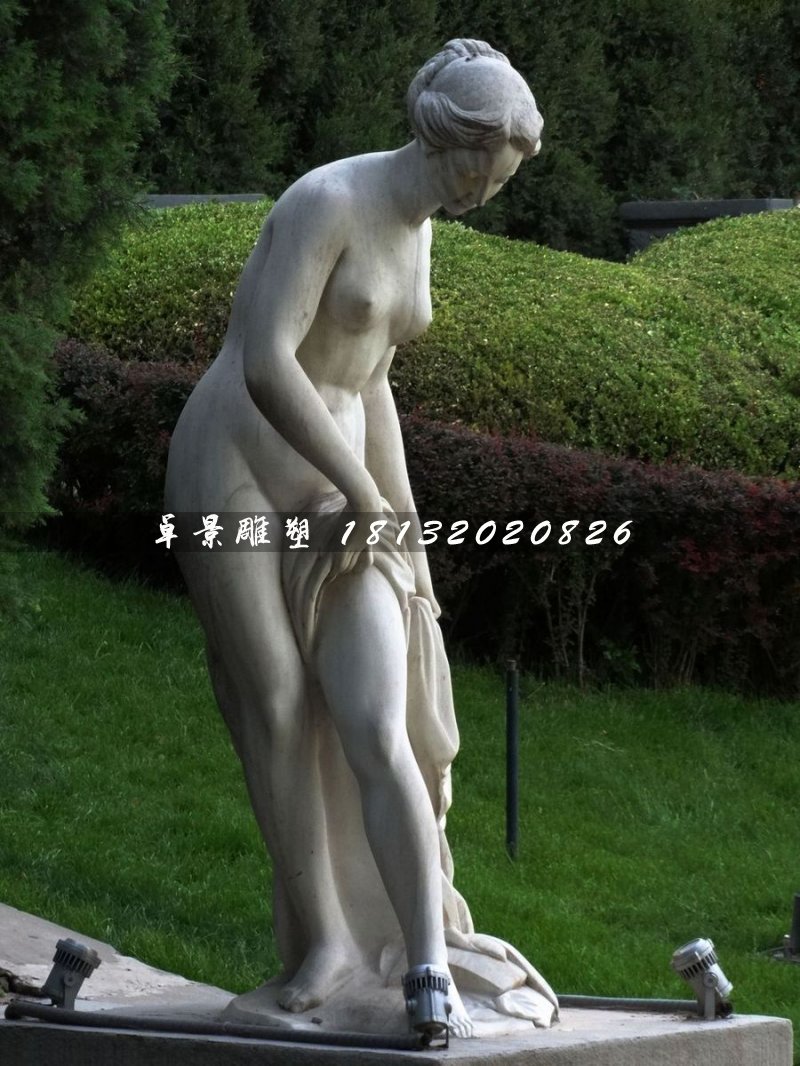 西方美女石雕，沐浴石雕 (2)