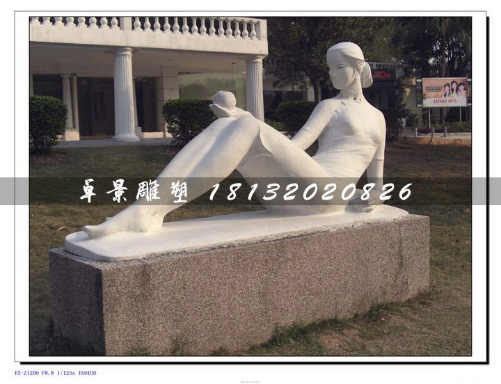 母與子石雕，漢白玉人物石雕