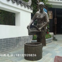 采茶銅雕，廣場采茶小品雕塑