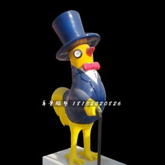 公雞雕塑，玻璃鋼卡通動(dòng)物