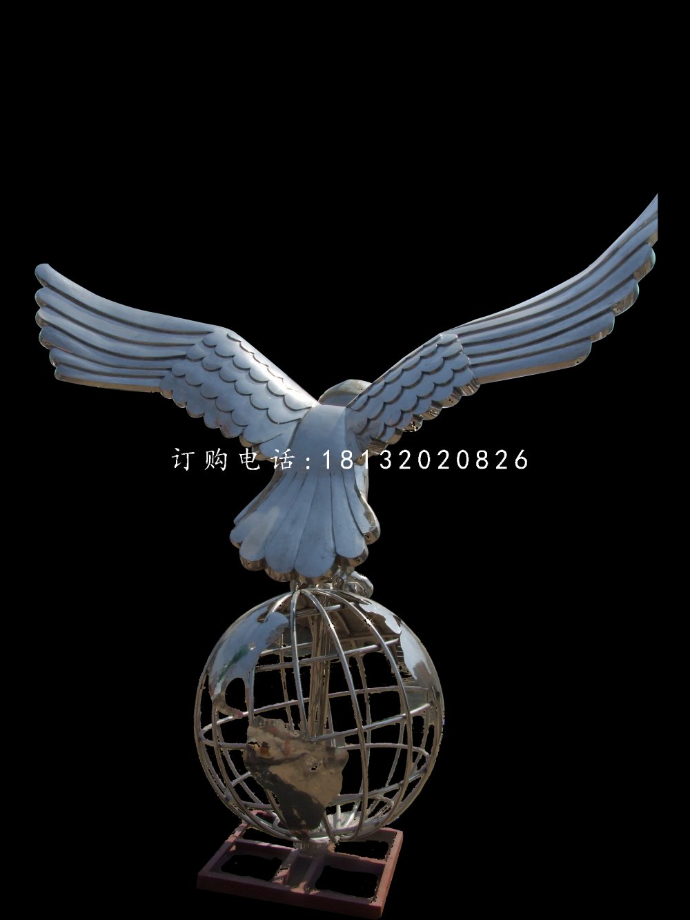 踩球老鷹雕塑不銹鋼動(dòng)物雕塑 (1)