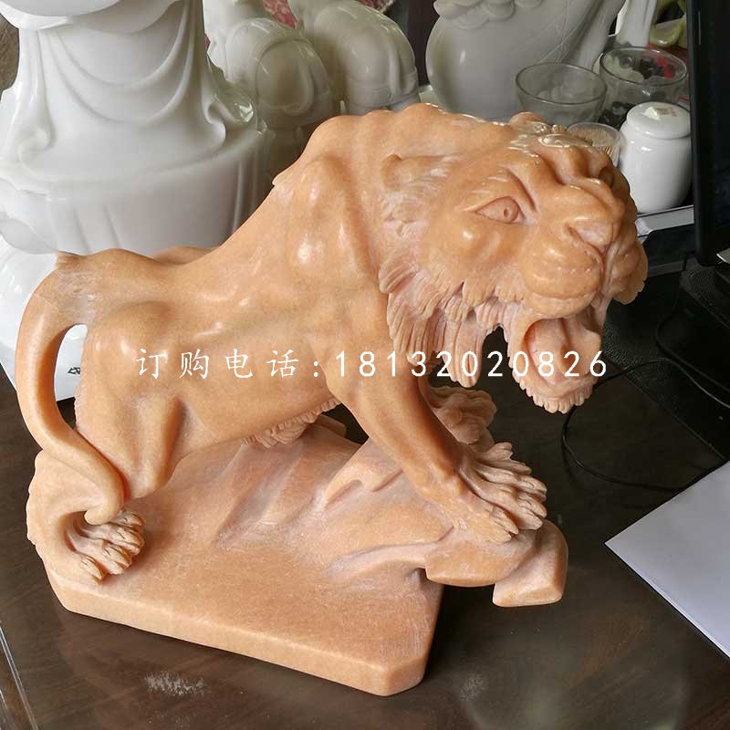 晚霞紅老虎石雕，動(dòng)物石雕