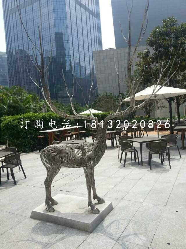 馴鹿雕塑，不銹鋼創(chuàng)意動(dòng)物雕塑