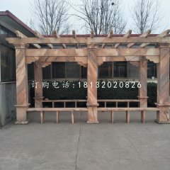 簡(jiǎn)易石長(zhǎng)廊，晚霞紅長(zhǎng)廊雕塑