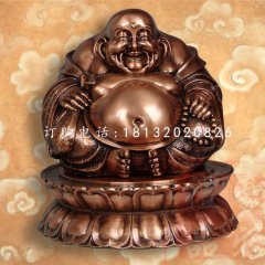 大肚彌勒佛，鑄銅佛像