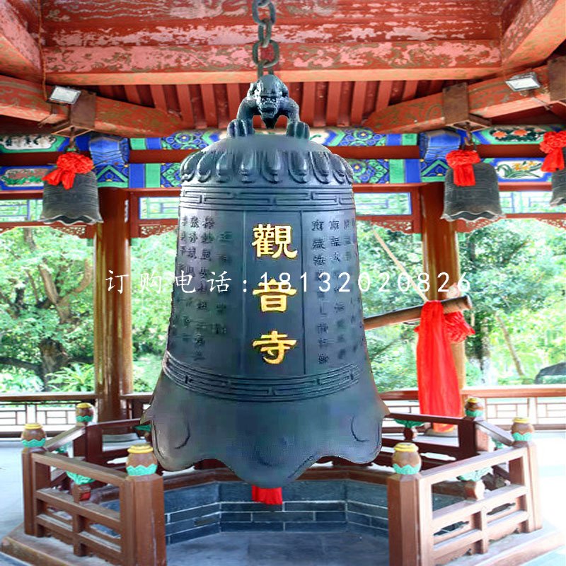 寺廟銅鐘，青銅鐘雕塑