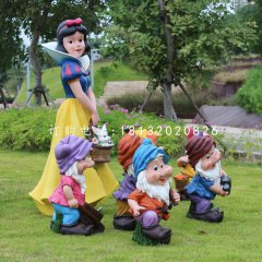 七個小矮人與白雪公主雕塑，卡通人物雕塑