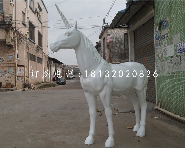 玻璃鋼獨角獸，公園動物雕塑