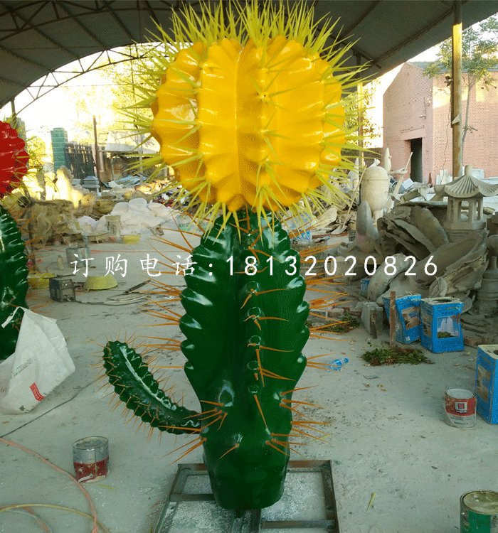 玻璃鋼仙人掌，植物雕塑