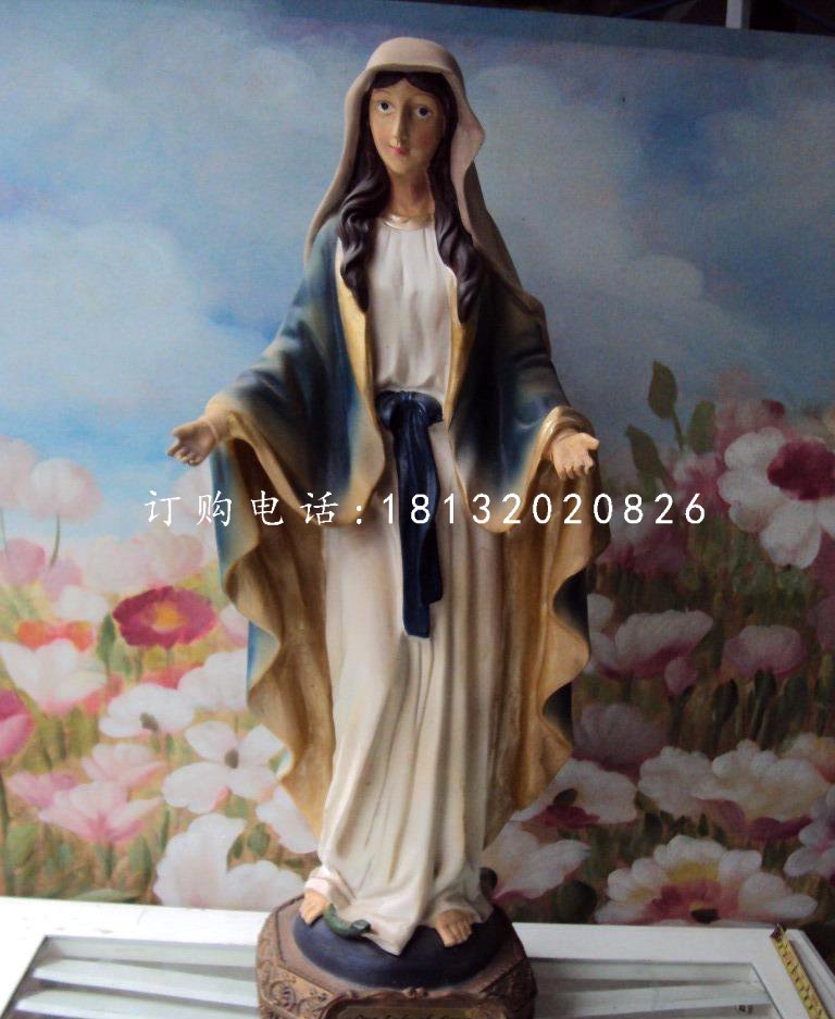 圣母雕塑，玻璃鋼彩繪人物