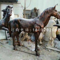 玻璃鋼仿銅馬雕塑，動物雕塑