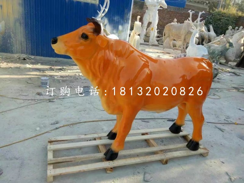 玻璃鋼大黃牛雕塑，動(dòng)物雕塑 (1)
