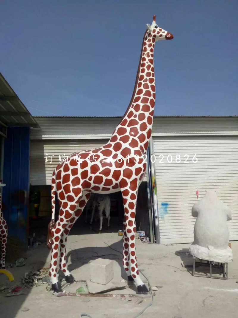 仿真長頸鹿，玻璃鋼大型動物雕塑 (2)