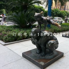 跳山羊銅雕，小區景觀銅雕