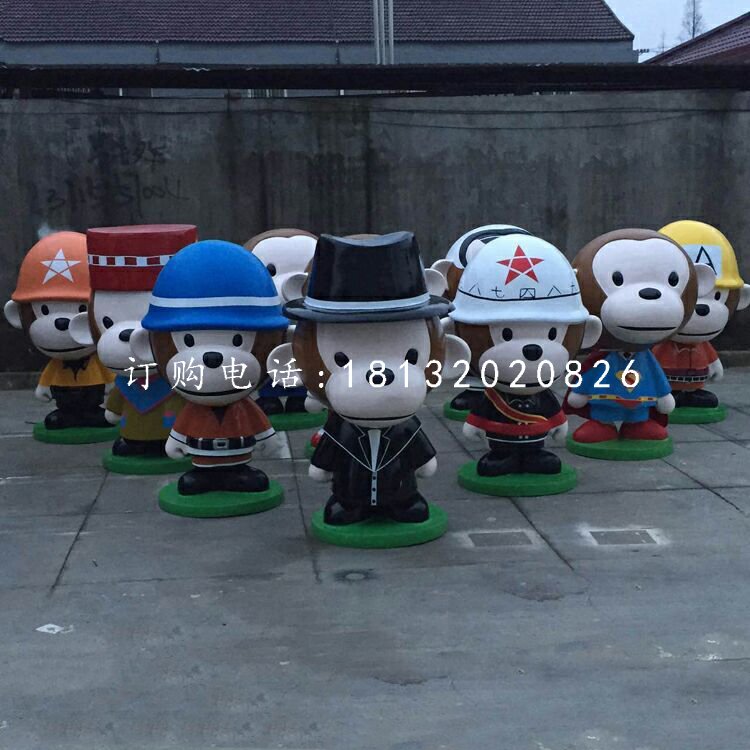 卡通猴子，玻璃鋼商場擺件 (2)