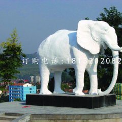 白色大象雕塑，玻璃鋼動物