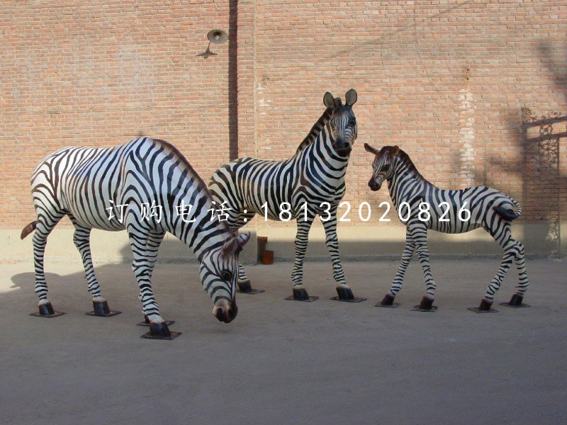 斑馬雕塑，玻璃鋼動(dòng)物