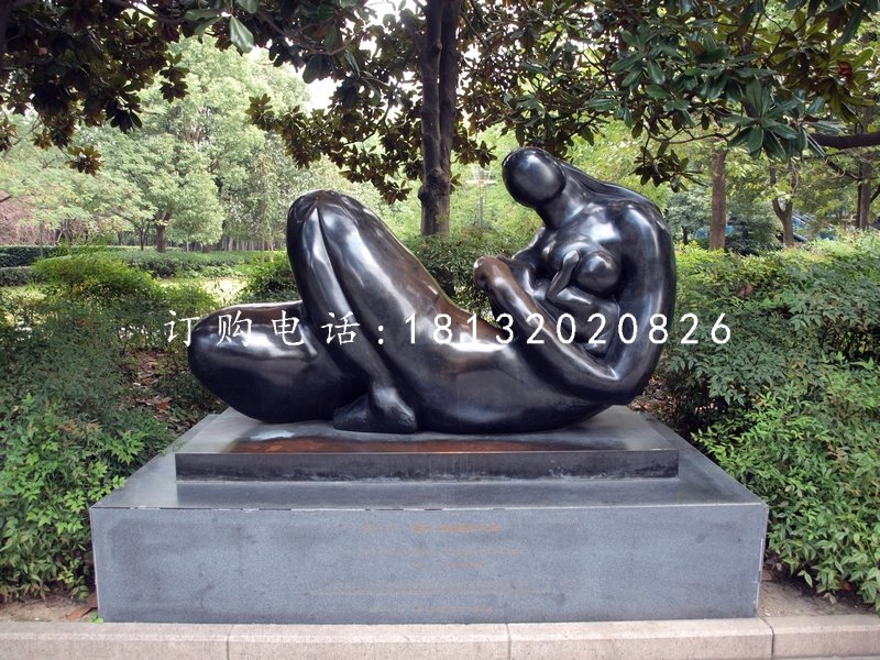 母愛銅雕，抽象人物銅雕