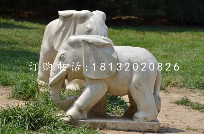 公園小象石雕，動(dòng)物石雕