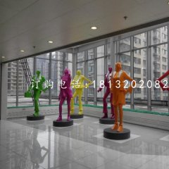 抽象現代人物雕塑，玻璃鋼人物