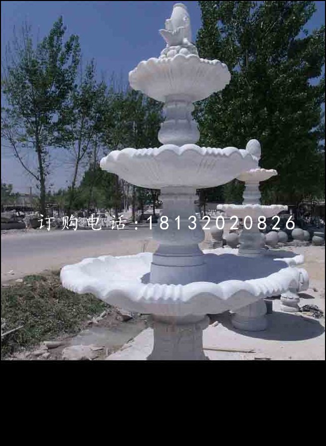 噴泉石雕，三層噴泉雕塑