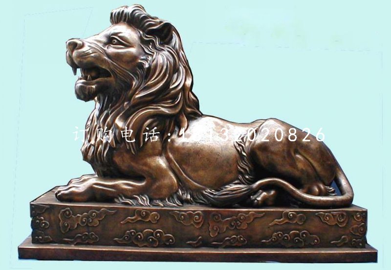 銀行門口銅獅子，匯豐獅銅雕