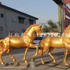 玻璃鋼仿銅馬，玻璃鋼動物雕塑