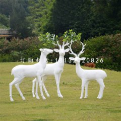 玻璃鋼樹葉鹿，玻璃鋼抽象動物雕塑